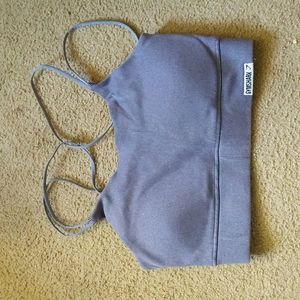 Gymshark Lavender Cross Straps Soft Removable Cup Sports Bra Size XL